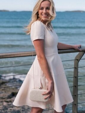 Gal Meets Glam Kate Ivory A Line Fit And Flare Dress Sz 12 NWT